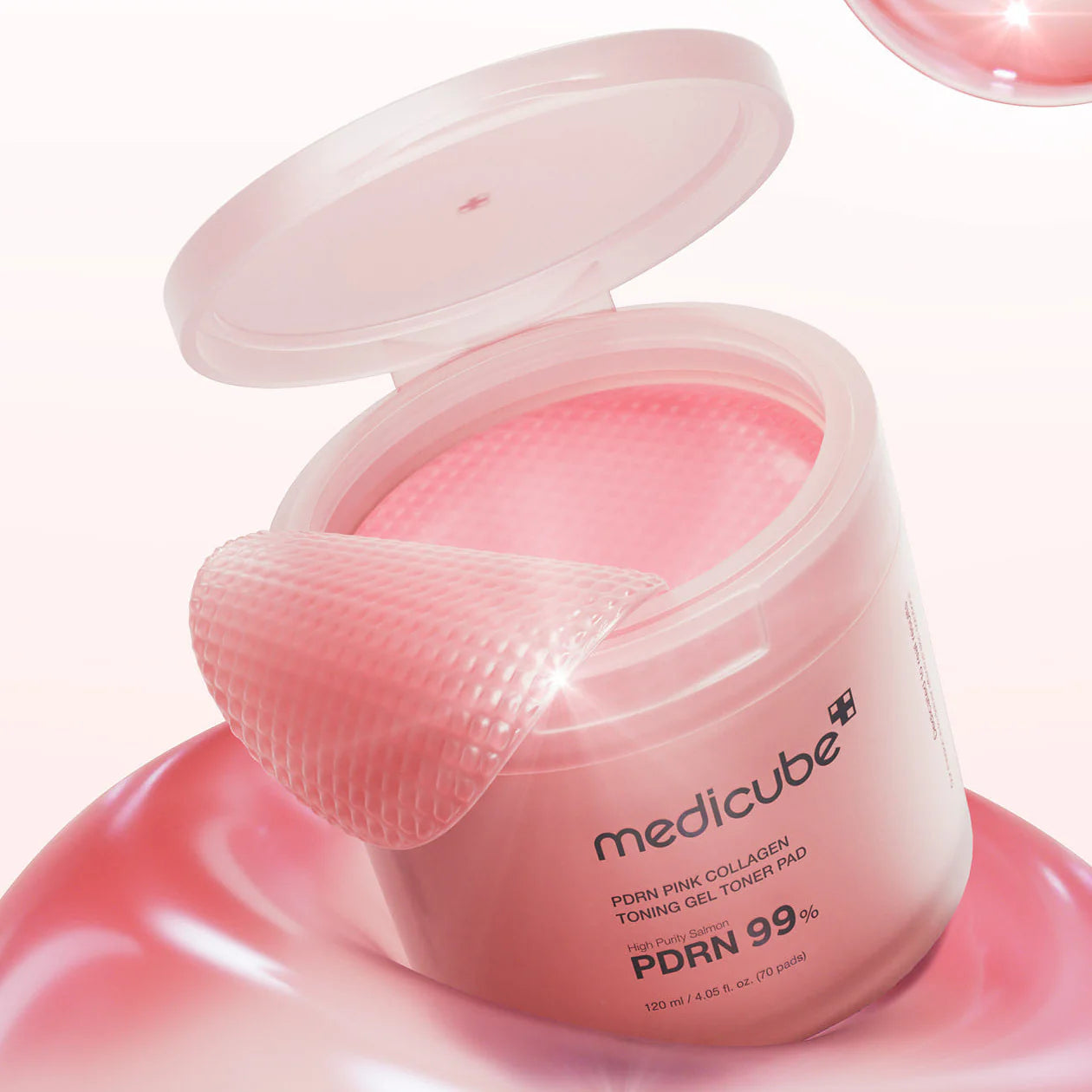 Pads Tonifiants au Collagène Rose et PDRN – Gel Toner