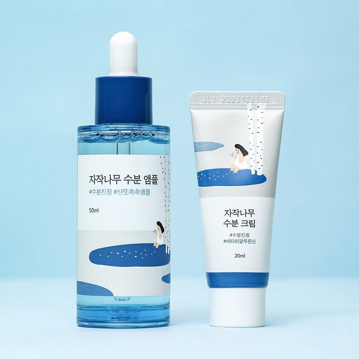 ROUND LAB - Birch Juice Ampoule - Sérum concentré à la sève de bouleau + 20ml juice moisturizer cream 20ml